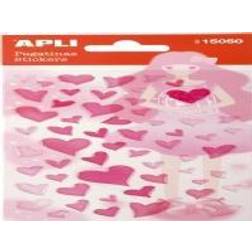 Apli Stickers Hearts, with glitter, pink [Levering: 4-5 dage]